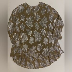 Muche & Muchette Silver Metallic and Brown Women's Tunic Dress One Size